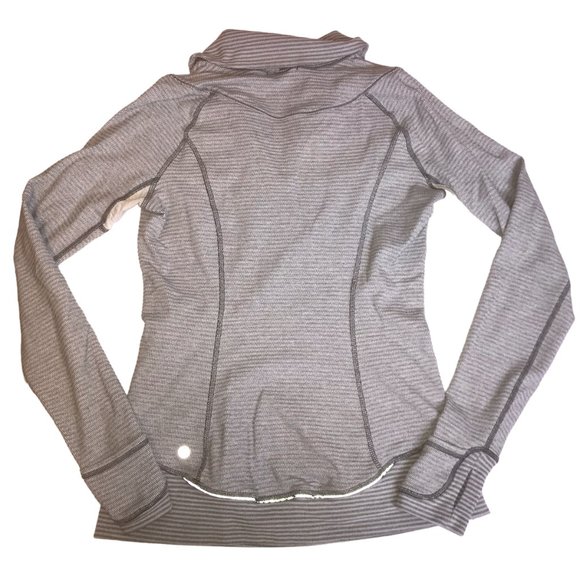 Lululemon Rulu Tonka Stripe Gray Pullover Fast Track, Size Women's 6. - Picture 7 of 14